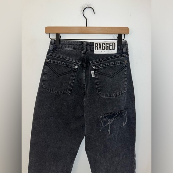 Ragged Priest Butt Cut Jeans Black High Rise Straight Leg Cropped Womens Size 26 - Picture 2 of 9